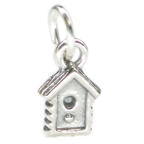 Birdbox SMALL sterling silver charm .925 x 1 Nesting Bird Box charms