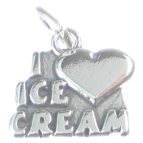 I Love Ice Cream sterling silver charm .925 x 1 Ices Icecream charms