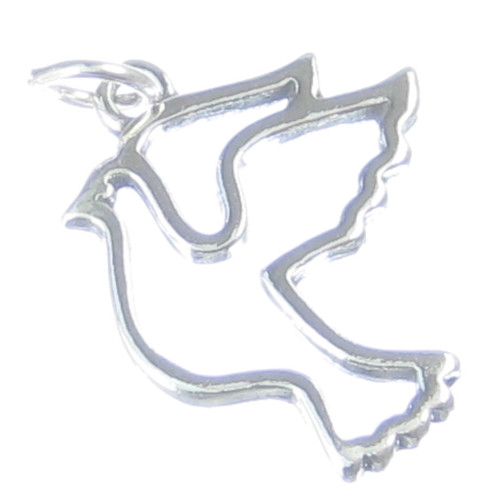 Dove of Peace sterling silver charm .925 x 1 Doves Peaceful birds charms