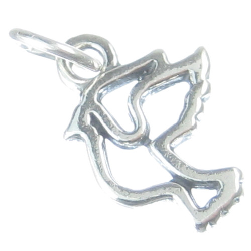 Dove of Peace sterling silver charm .925 Peaceful birds doves charms