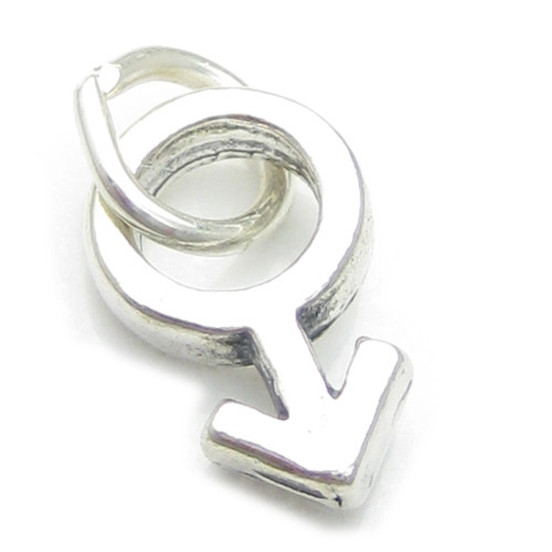 Male symbol sterling silver charm .925 x 1 Men Man charms