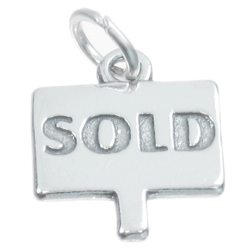 Sold Sign sterling silver charm .925 x 1 Real Estate Agent charms