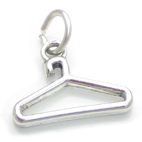Coat Hanger sterling silver charm .925 x 1 Clothes Hangers charms A1
