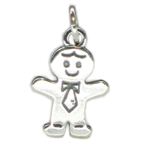 Gingerbread Man sterling silver charm .925 x 1 Food Sweets charms