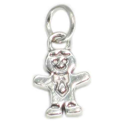 Gingerbread Boy sterling silver charm .925 x 1 Food Sweets charms