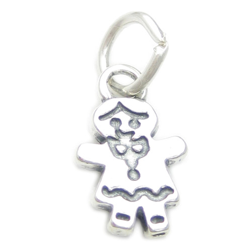 Gingerbread Girl sterling silver charm .925 x 1 Food Sweets Ginger Bread