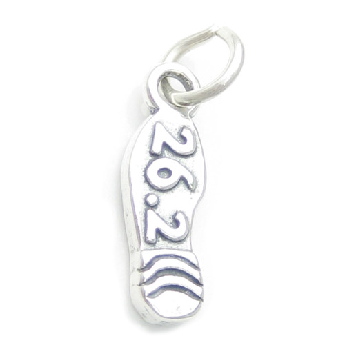 26.2 Mile Marathon Shoe sterling silver charm .925 Marathons charms