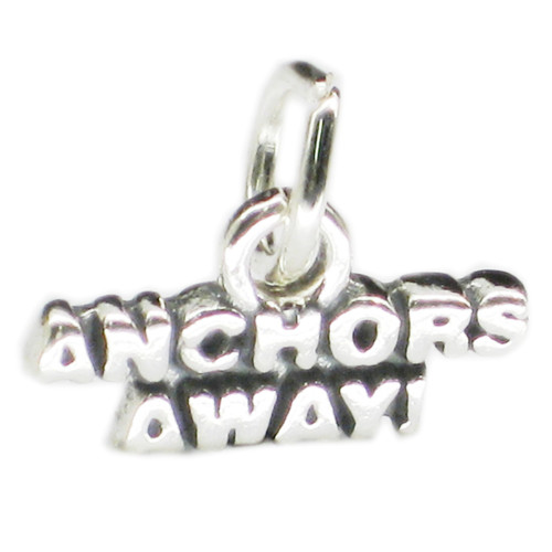 Anchors Away sterling silver charm .925 x 1 Boat Ship Marine charms