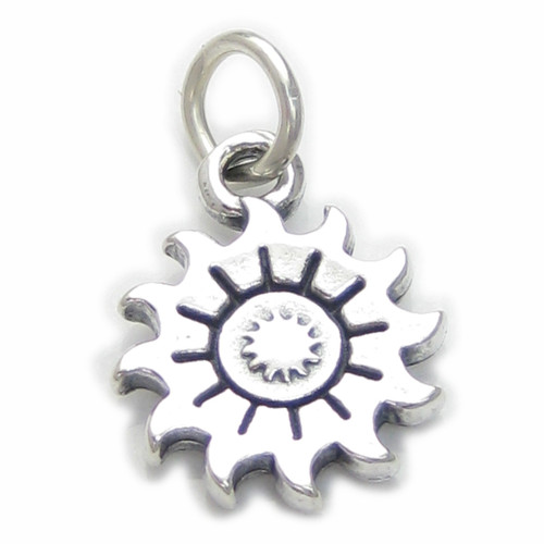 Triple Sun sterling silver charm .925 x 1 Weather Sunny charms