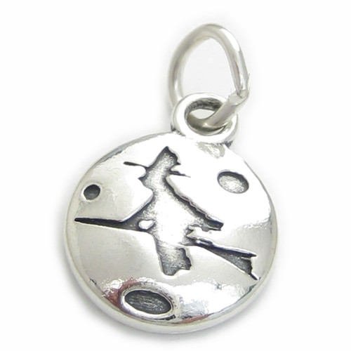 Witch sterling silver charm .925 x 1 Halloween Witches charms