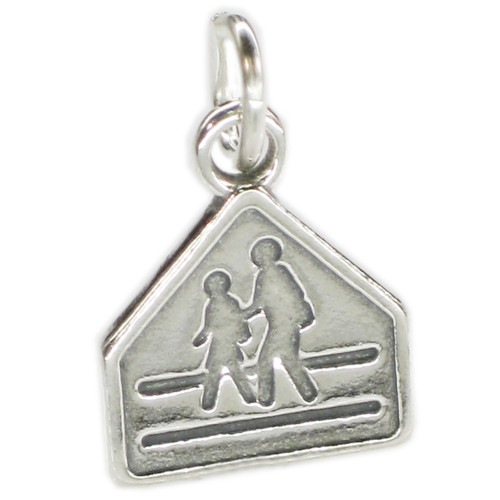 School Crossing sterling silver charm .925 x 1 Schools charms