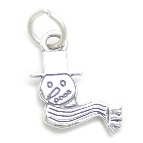 Snowman sterling silver charm .925 x 1 Christmas Snow Man Snowmen charms