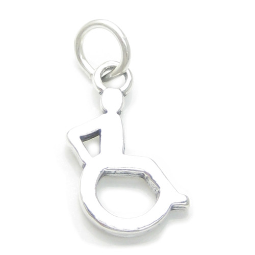 Wheelchair sterling silver charm .925 x 1 Disabled Wheel Chair charms A1