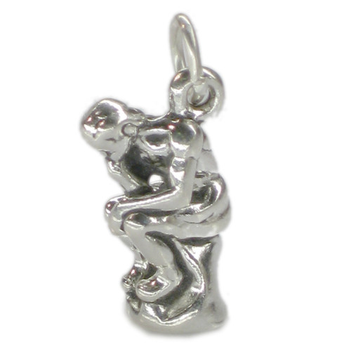The Thinker sterling silver charm .925 Rodin The poet Dante