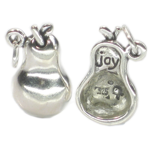 Pear Joy sterling silver charm pendant .925 x 1 Fruit with Meaning