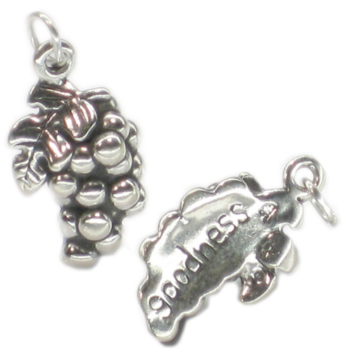 Grapes Goodness silver charm pendant .925 x 1  Fruit with Meaning