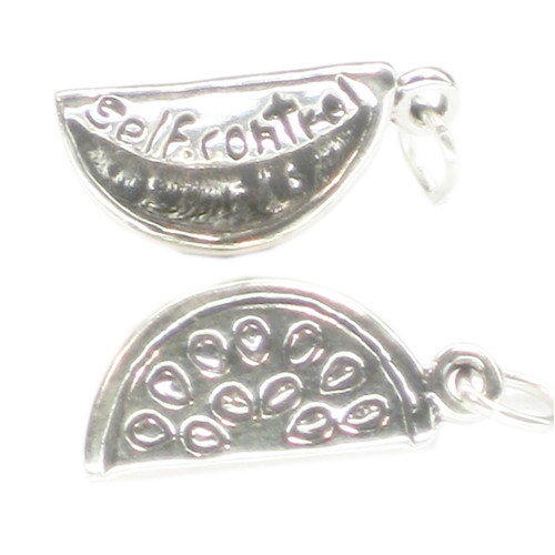 Melon Self Control silver charm pendant .925 x 1 Fruit with Meaning