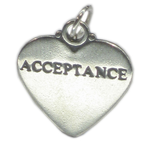 ACCEPTANCE sterling silver charm pendant .925 Caring charms