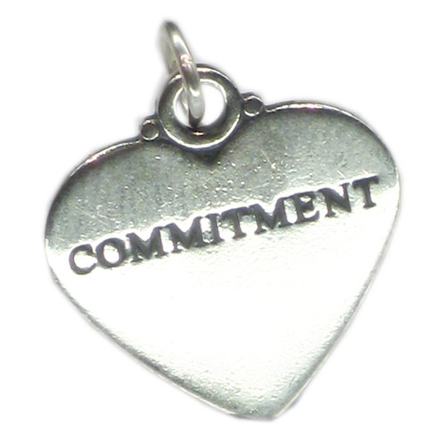COMMITMENT sterling silver charm pendant .925 Dedication charms