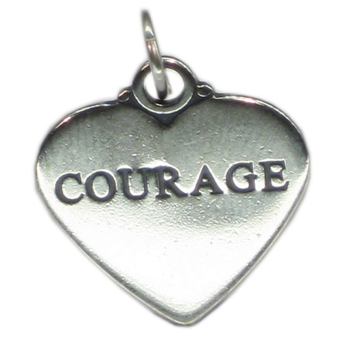COURAGE sterling silver charm pendant .925 x 1 Determination charms