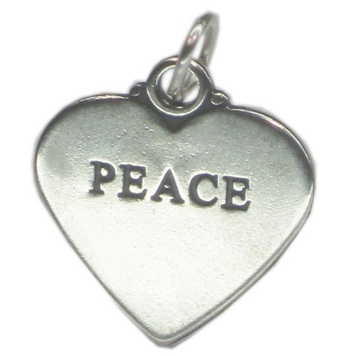 PEACE sterling silver charm pendant .925 x 1 Caring charms