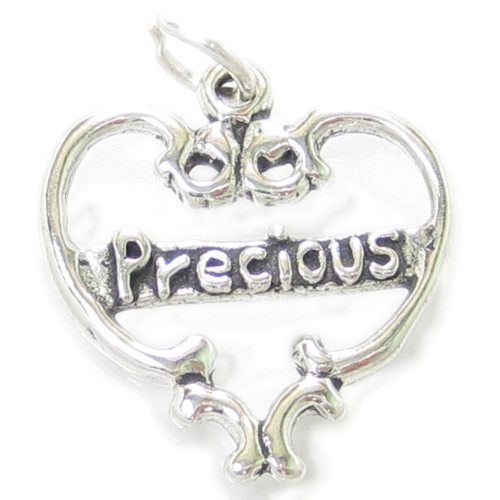 Precious sterling silver charm .925 x 1 Caring Love charms pendants