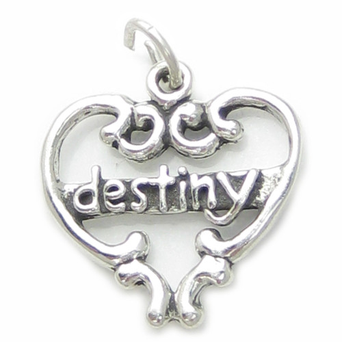 Destiny sterling silver heart charm pendant .925 x 1 charms Pendants