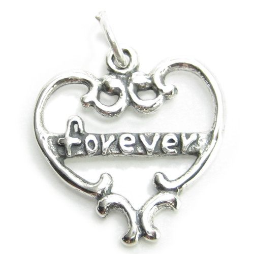 Forever heart sterling silver charm .925 Eternity Love charms