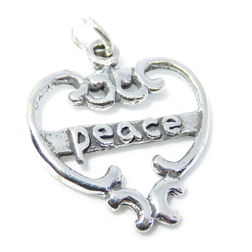 Peace sterling silver charm pendant .925 x 1 Harmony and Love charms