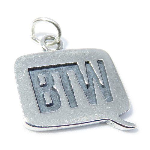 BTW sterling silver charm .925 x 1 By The Way & Between Text charms
