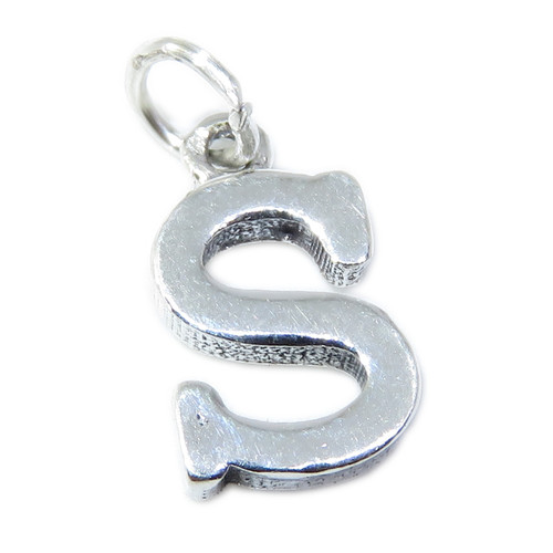 Letter S Initial S sterling silver charm .925 x 1 Initials charms