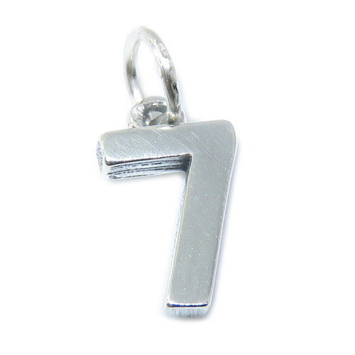 Number 7 sterling silver charm .925 x 1 Numbers Seven charms