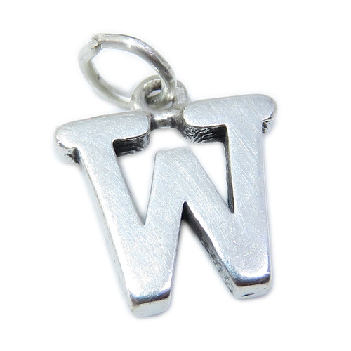 Letter W Initial W sterling silver charm .925 x 1 Initials charms