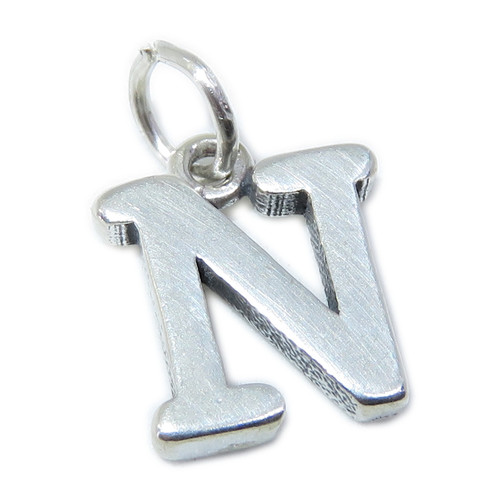 Letter N Initial N sterling silver charm .925 Initials charms
