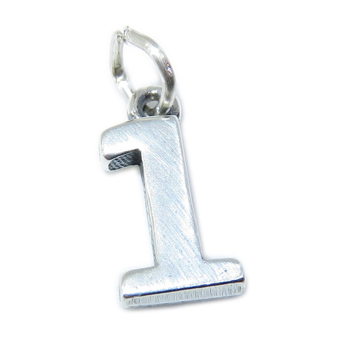 Number 1 sterling silver charm .925 x 1 Numbers One charms