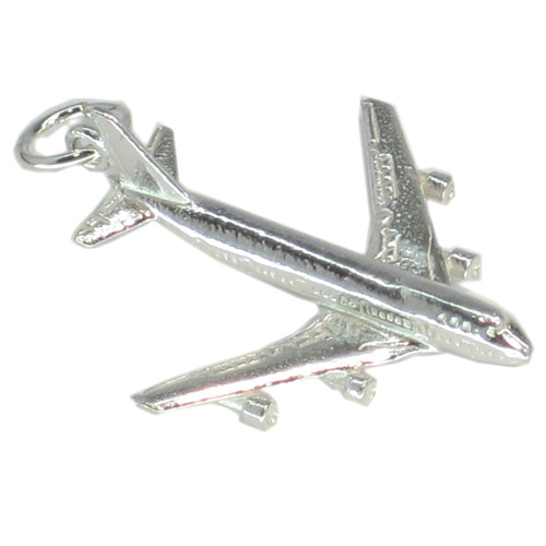 Jumbo Jet sterling silver aeroplane charm .925 Planes Aircraft Charms