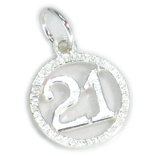 21st Birthday sterling silver charm .925 x 1 Birthdays Charms