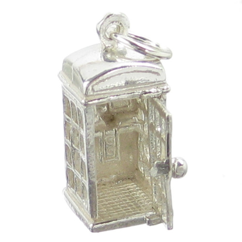 Telephone Box opening sterling silver charm .925 Phone Boxes Charms