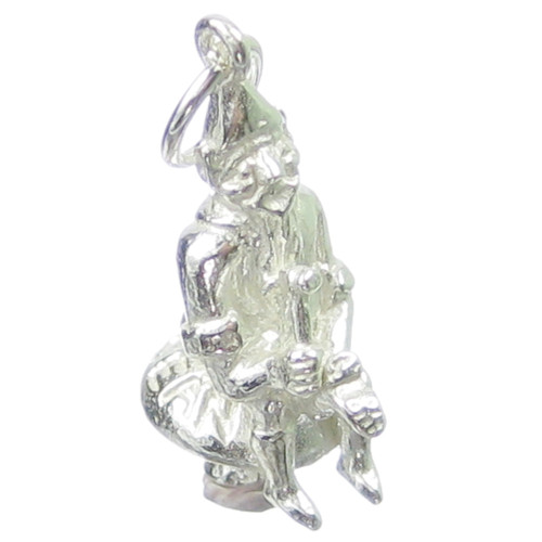 Leprechaun sitting on a Toadstool sterling silver charm .925 x 1 charms