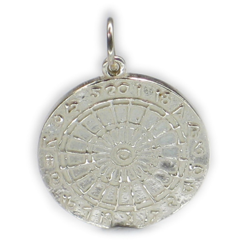 Dart Board sterling silver charm pendant .925 x 1 Darts boards charms