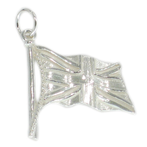 Union Jack Flag sterling silver charm .925x1 Great Britain England Charms