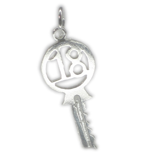 18th Birthday yale key sterling silver charm .925 x1 Eighteenth Birthdays J3