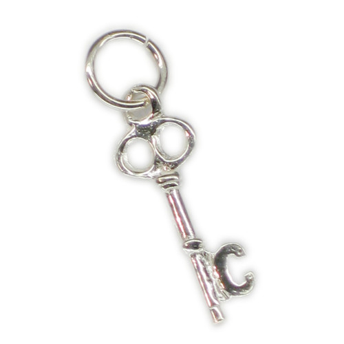 Initial C Letter C Small sterling silver key charm .925 Letters