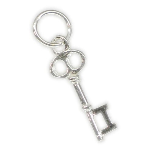 Initial I Letter I Small sterling silver key charm .925 x 1 Letters