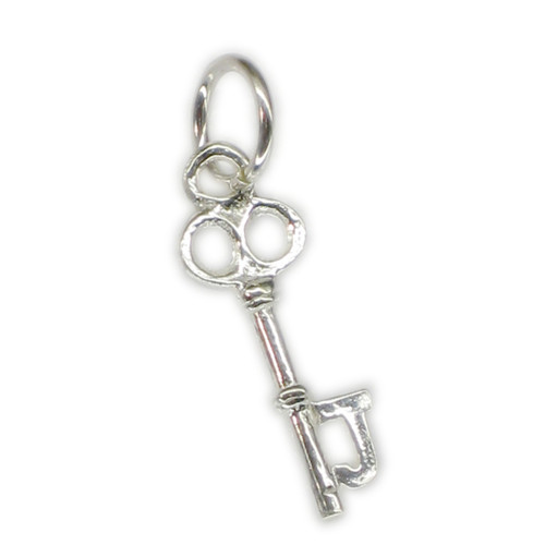 Initial J Letter J Small sterling silver key charm .925 x 1 Letters
