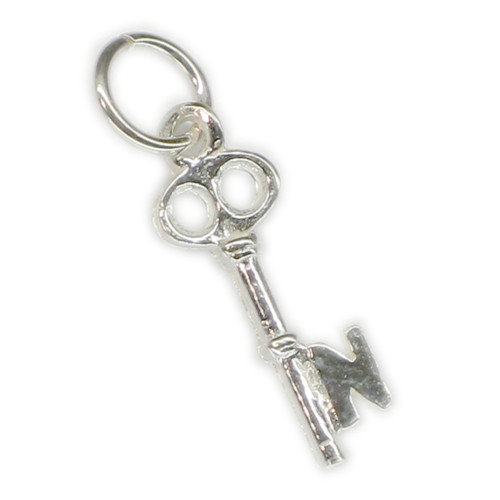 Initial N Letter N Small sterling silver key charm .925 Letters