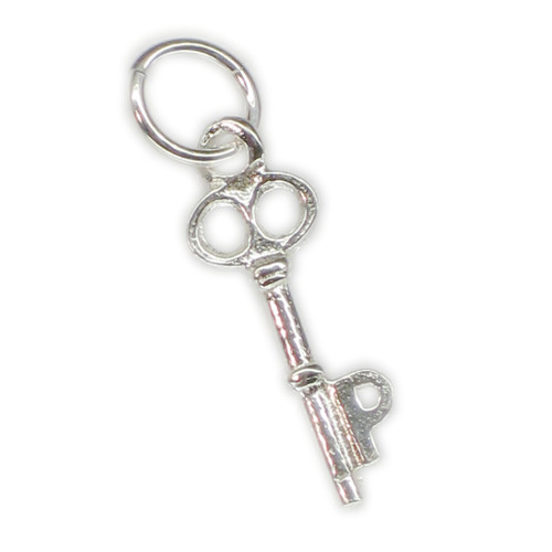 Initial P Letter P Small sterling silver key charm .925 x 1 Letters