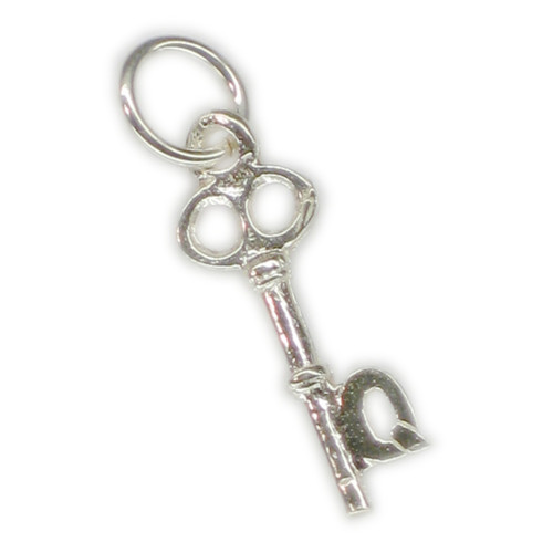 Initial Q Letter Q Small sterling silver key charm .925 Letters
