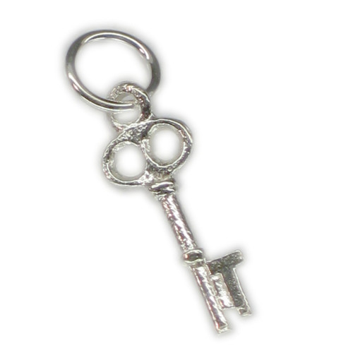 Initial T Letter T Small sterling silver key charm .925 x 1 Letters