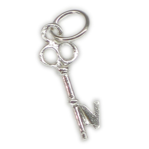 Initial V Letter V Small sterling silver key charm .925 Letters